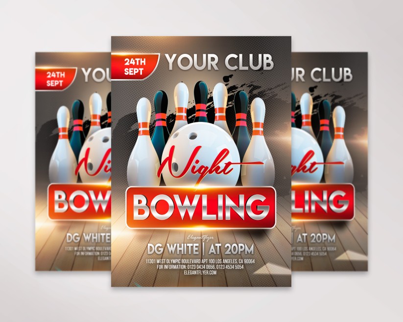 Bowling Night Premium Flyer PSD Template 15 Bowling Night Premium Flyer PSD Template 15