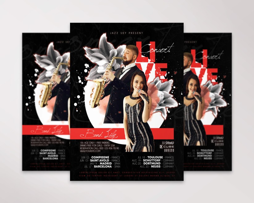Live Concert – Premium PSD Flyer Template Live Concert – Premium PSD Flyer Template