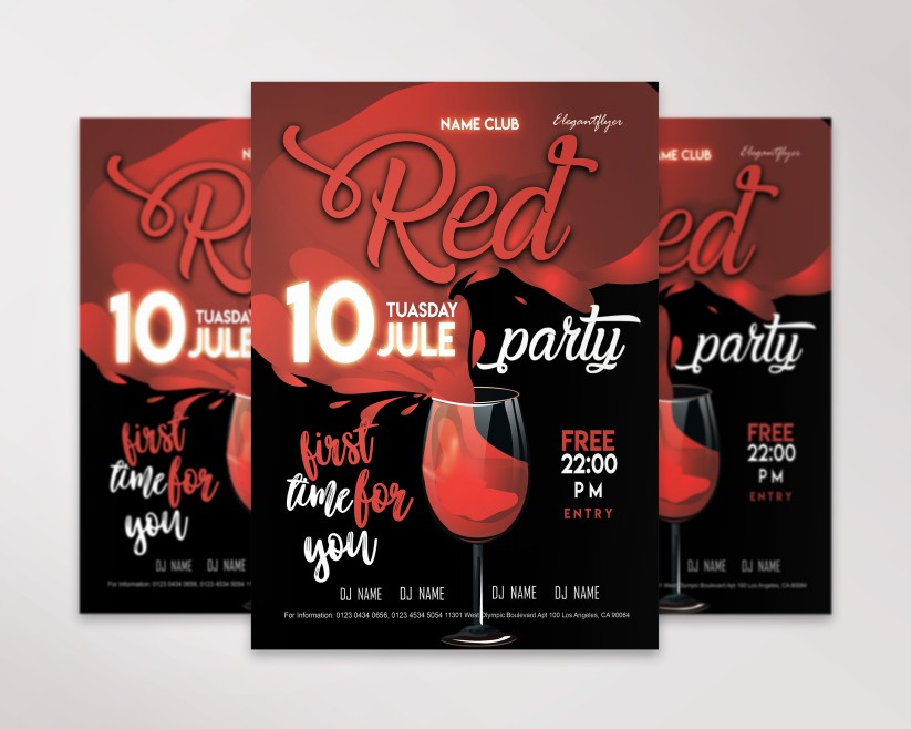 Red Party – Free Flyer PSD Template Red Party – Free Flyer PSD Template