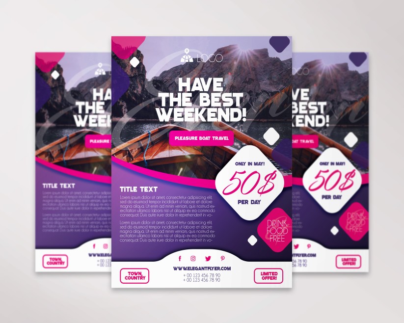 Pleasure Boat Travel – Premium PSD Flyer Template Pleasure Boat Travel – Premium PSD Flyer Template