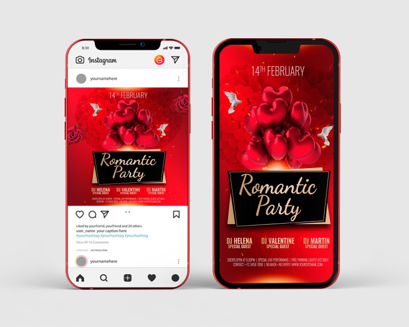 Romantic Party – Free Instagram Stories Template in PSD + Post Template Romantic Party – Free Instagram Stories Template in PSD + Post Template