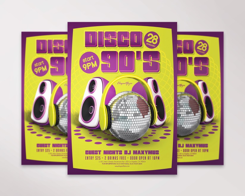 Disco 90's Premium Flyer Disco 90's Premium Flyer