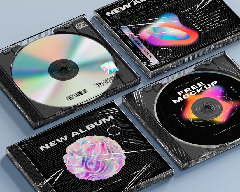 Free CD Mockup Set in PSD Free CD Mockup Set in PSD
