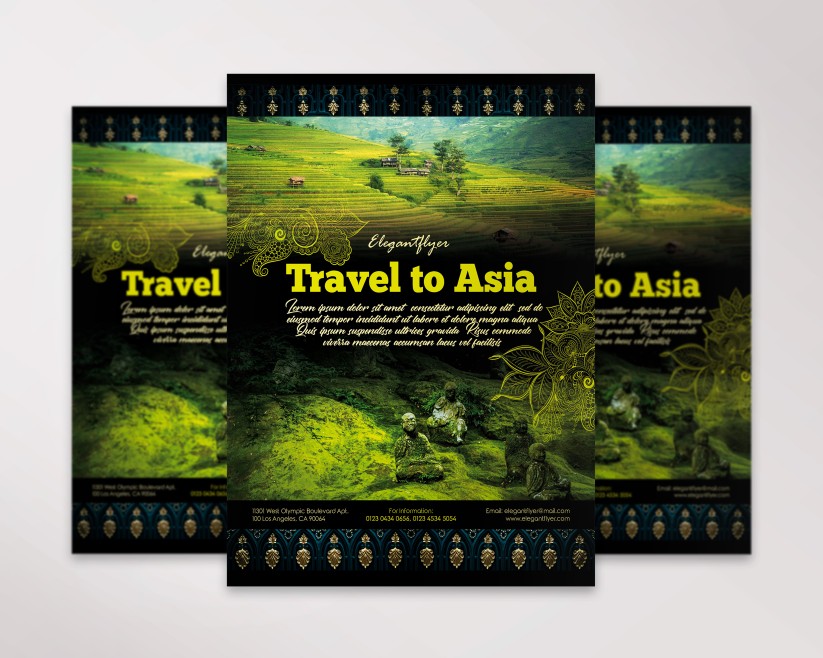 Travel to Asia – PSD Flyer Template Travel to Asia – PSD Flyer Template