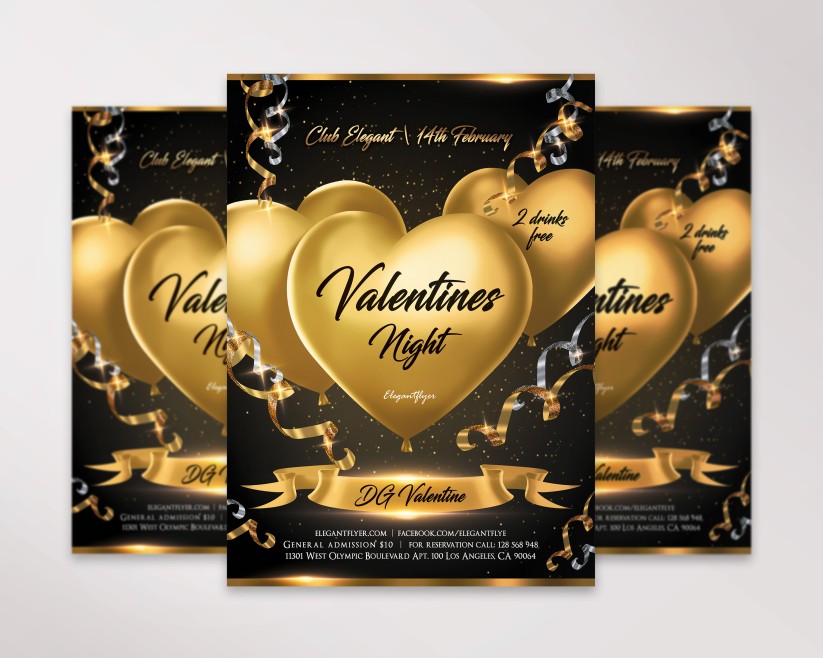 Valentines Day Balloons PSD Flyer 020 Valentines Day Balloons PSD Flyer 020