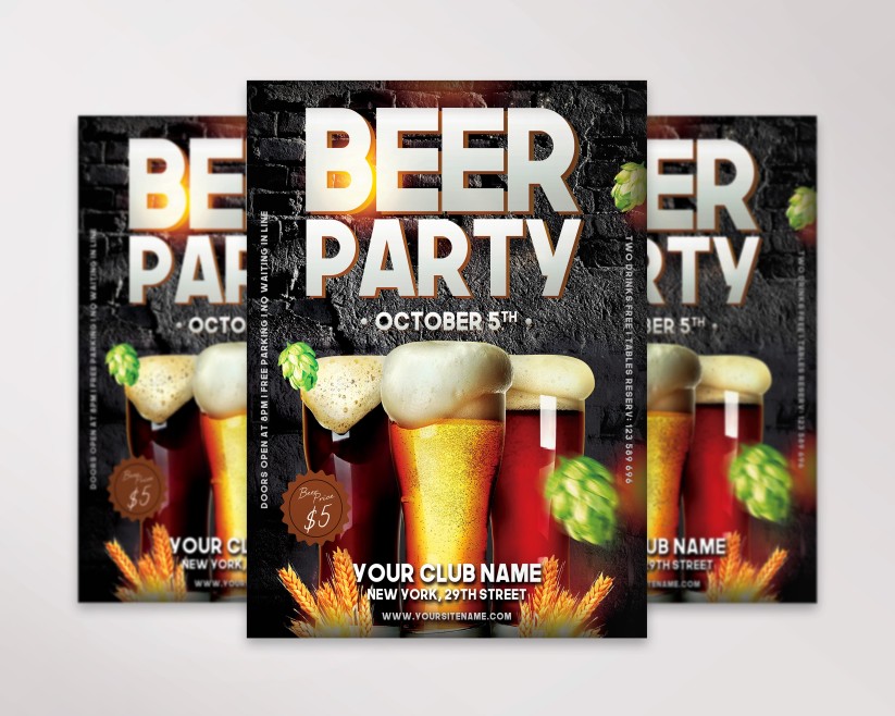 6 Beer – Free Flyer PSD Template 6 Beer – Free Flyer PSD Template