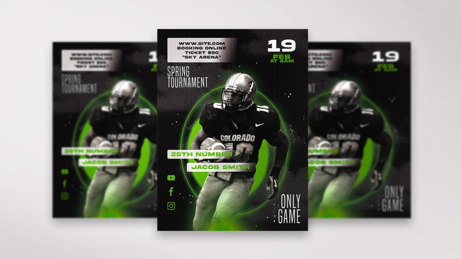 black football tournament free flyer PSD template black football tournament free flyer PSD template