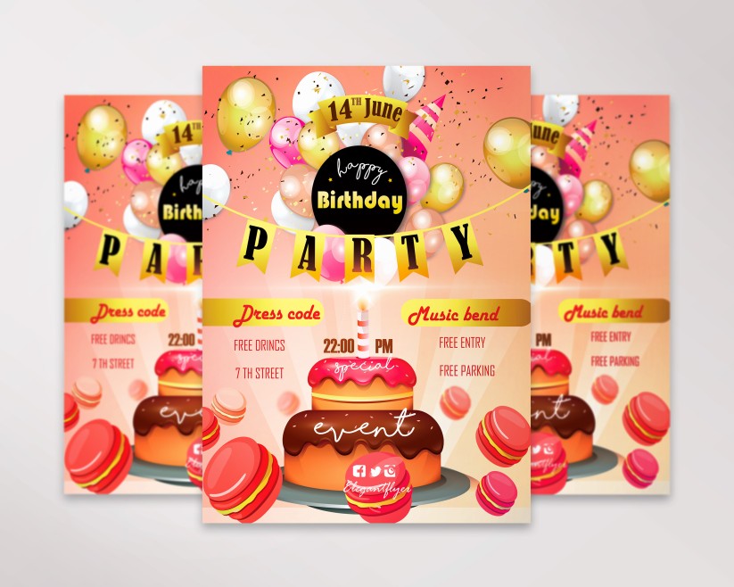 BIRTHDAY PARTY - FREE FLYER PSD TEMPLATE 4 BIRTHDAY PARTY - FREE FLYER PSD TEMPLATE 4