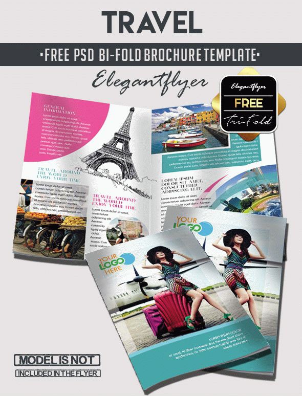Travel – Free Bi-fold PSD Brochure Template Travel – Free Bi-fold PSD Brochure Template