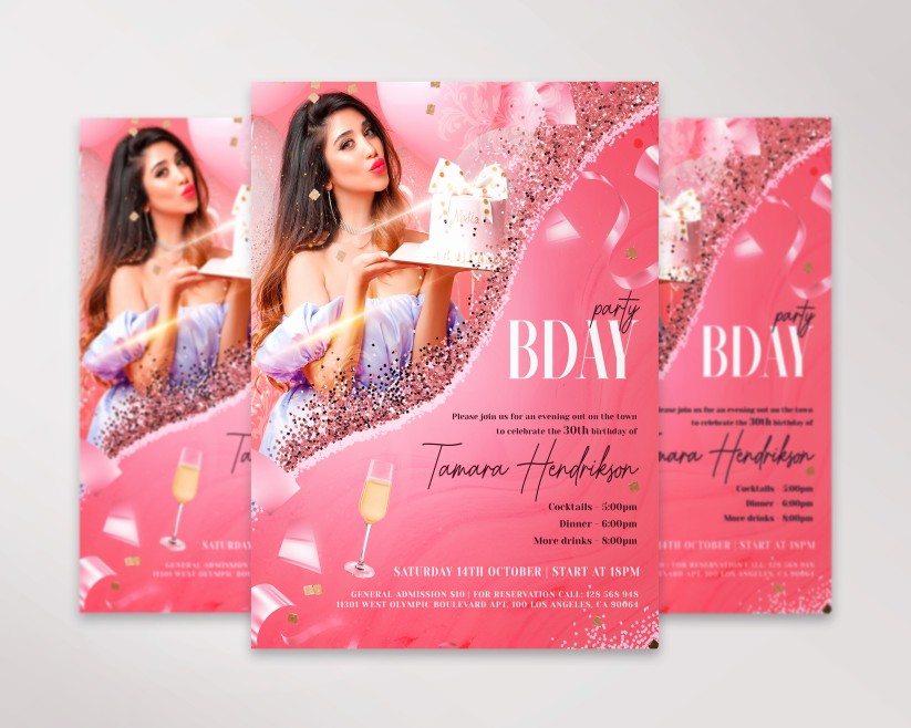 BIRTHDAY PARTY - PREMIUM PSD FLYER TEMPLATE 30 BIRTHDAY PARTY - PREMIUM PSD FLYER TEMPLATE 30