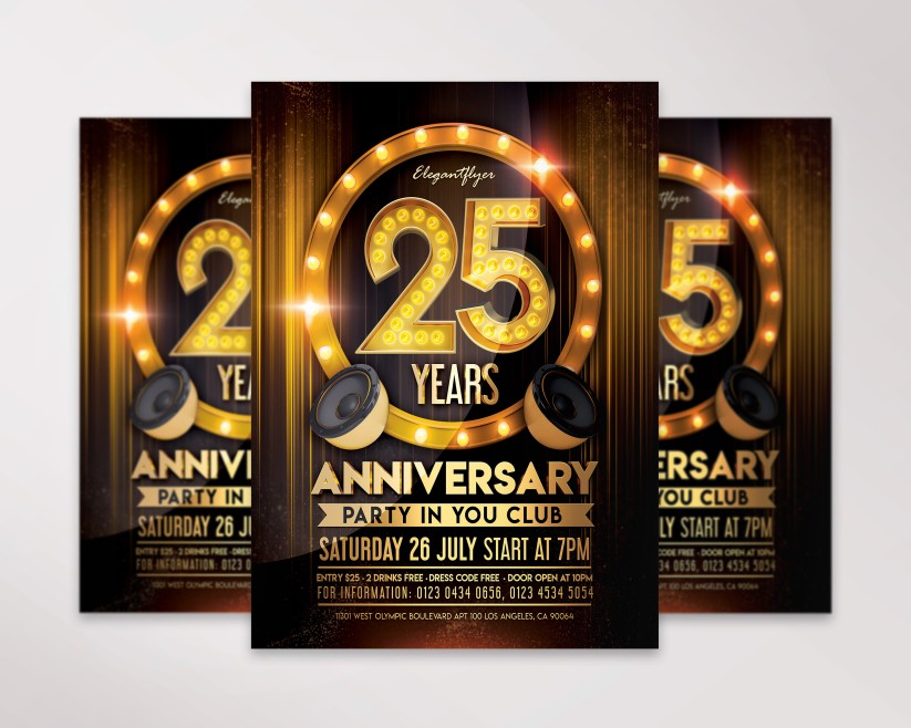 ANNIVERSARY PARTY - FLYER PSD TEMPLATE 27 ANNIVERSARY PARTY - FLYER PSD TEMPLATE 27