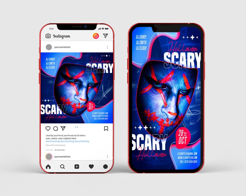 Scary Halloween – Free Instagram Stories Template in PSD + Post Templates 1 Scary Halloween – Free Instagram Stories Template in PSD + Post Templates 1