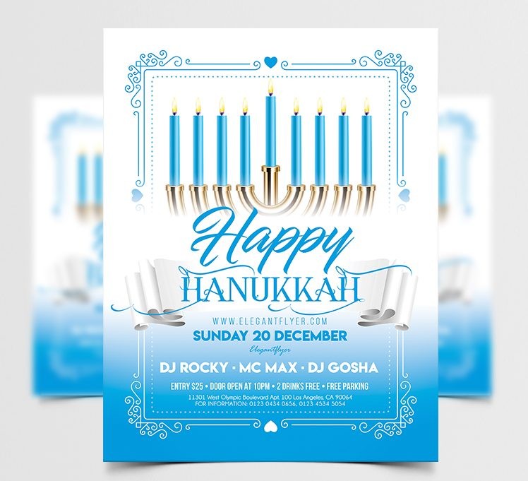Happy Hanukkah – Free Flyer PSD Template Happy Hanukkah – Free Flyer PSD Template