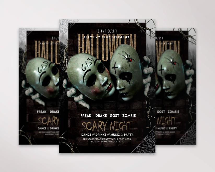 Halloween Masks - Premium Flyer PSD Template Halloween Masks - Premium Flyer PSD Template