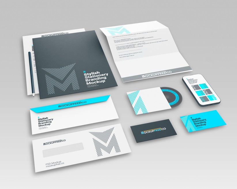 Free Stylish Stationery Branding Mockup Free Stylish Stationery Branding Mockup