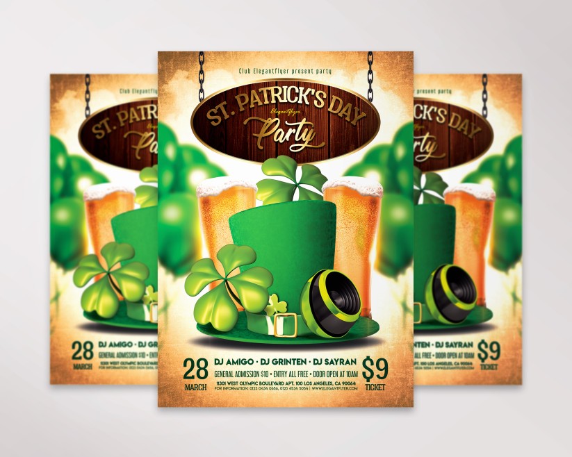 St. Patrick’s Day Party V03 Flyer PSD Template St. Patrick’s Day Party V03 Flyer PSD Template