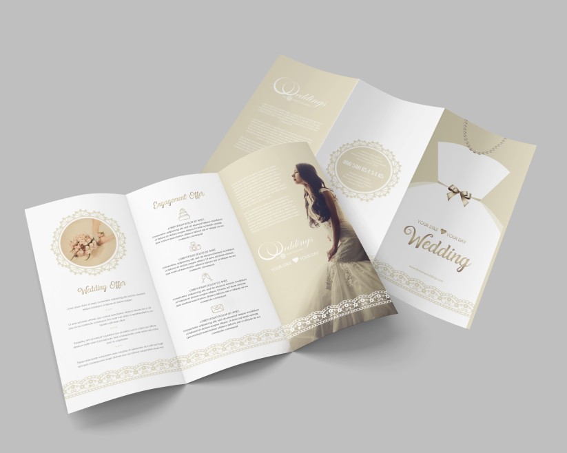 Free Wedding Tri-Fold PSD Brochure Template Free Wedding Tri-Fold PSD Brochure Template