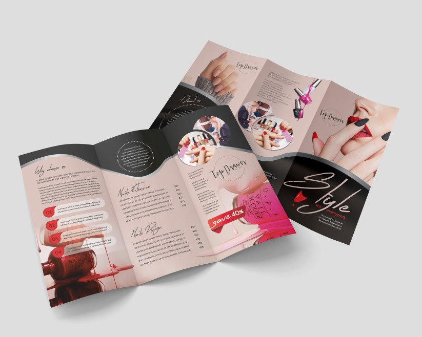 Nail Salon – Premium Tri-Fold PSD Brochure Template Nail Salon – Premium Tri-Fold PSD Brochure Template