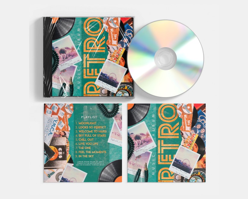 Retro CD Cover PSD Template Retro CD Cover PSD Template
