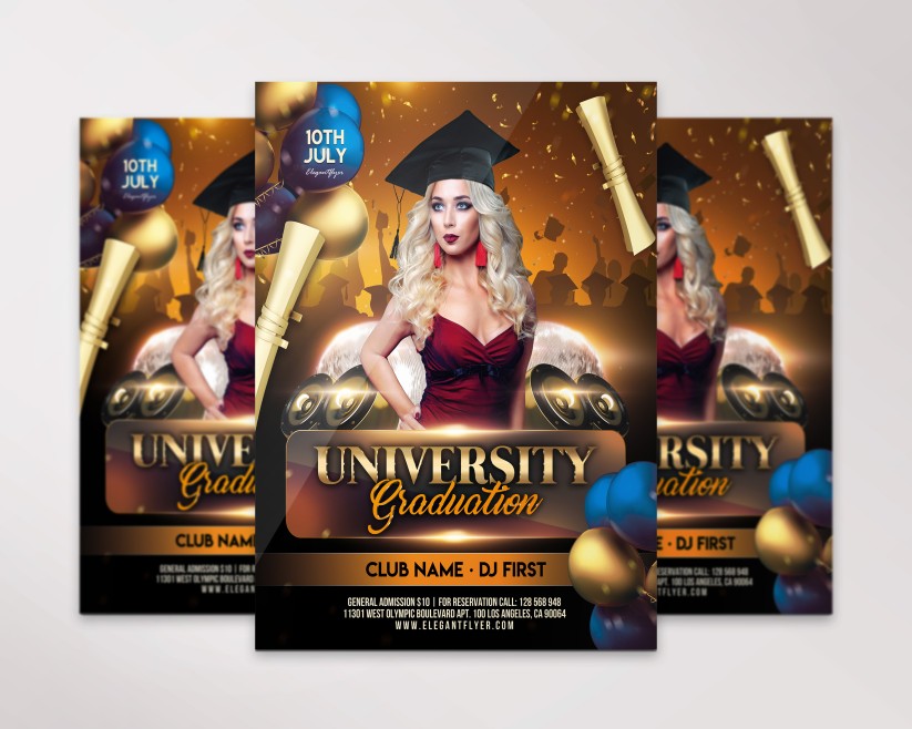 University Graduation Flyer PSD Template 3 University Graduation Flyer PSD Template 3