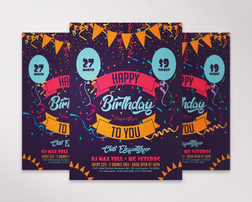 HAPPY BIRTHDAY TO YOU - FLYER PSD TEMPLATE 044 HAPPY BIRTHDAY TO YOU - FLYER PSD TEMPLATE 044