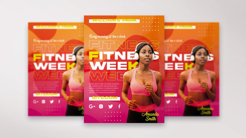 bright fitness week free PSD flyer template bright fitness week free PSD flyer template
