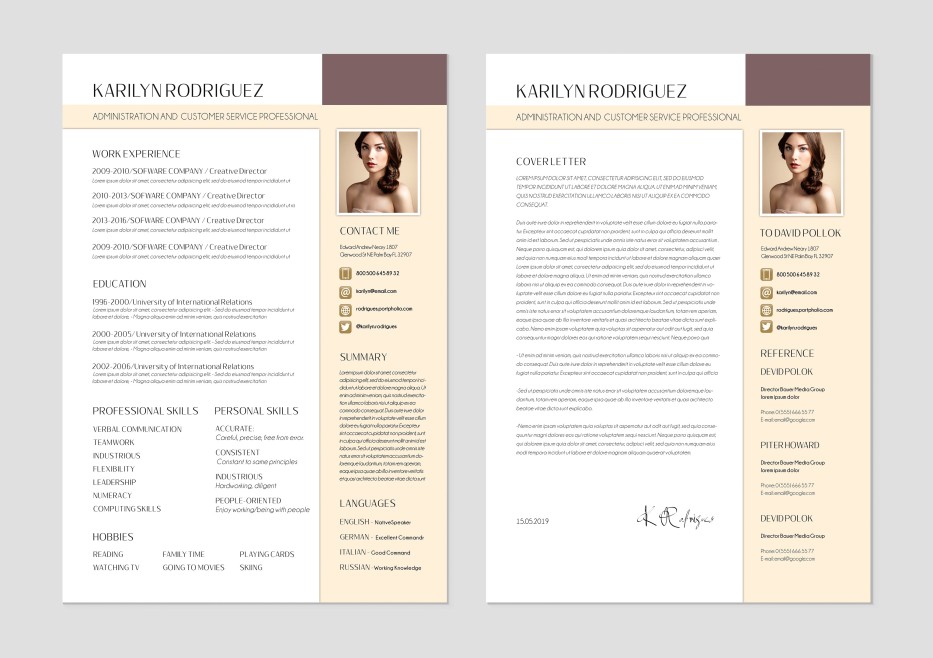 Free Work Resume Template CV and Cover Letter 7 Free Work Resume Template CV and Cover Letter 7