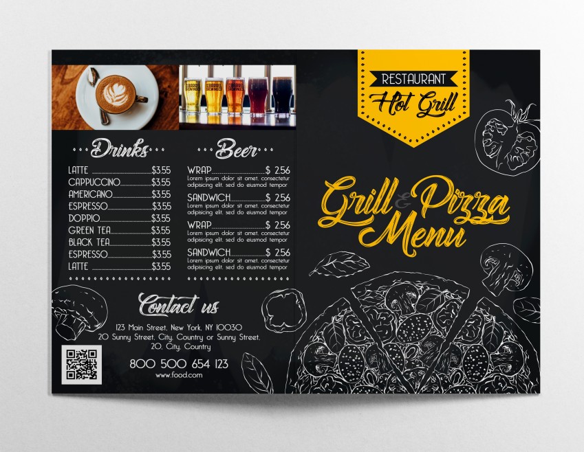 RESTAURANT MENU – FREE PSD BI-FOLD BROCHURE TEMPLATE RESTAURANT MENU – FREE PSD BI-FOLD BROCHURE TEMPLATE