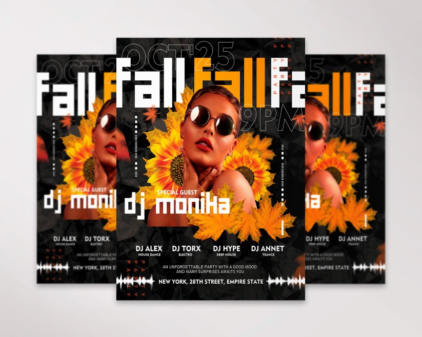 Fall Party Free Flyer PSD Template 1 Fall Party Free Flyer PSD Template 1