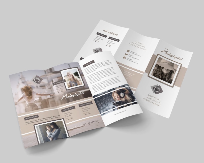 Photographer – Premium Tri-Fold PSD Brochure Template Photographer – Premium Tri-Fold PSD Brochure Template