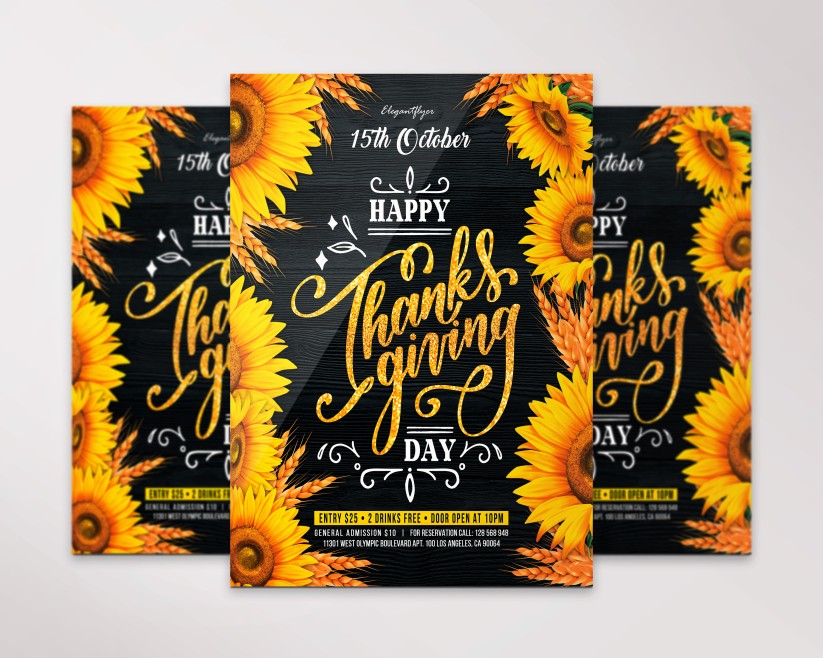 2 Thanksgiving Day – Free PSD Flyer Template 2 Thanksgiving Day – Free PSD Flyer Template