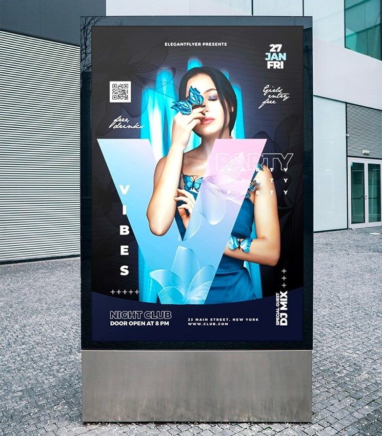 Party Vibes – Free PSD Poster Template Party Vibes – Free PSD Poster Template
