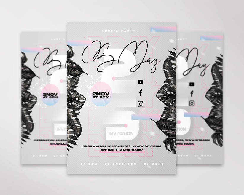 5 FREE BDAY INVITATION PSD TEMPLATE 5 FREE BDAY INVITATION PSD TEMPLATE