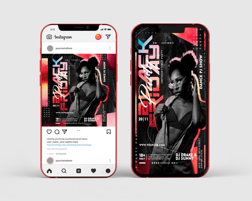 Black Friday – Instagram Stories Template in PSD + Post Templates Black Friday – Instagram Stories Template in PSD + Post Templates