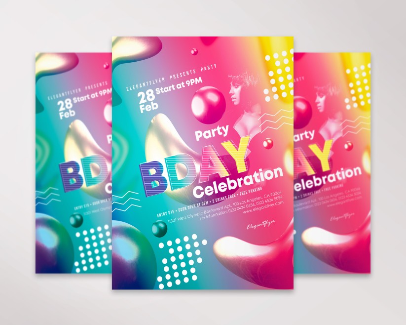 BIRTHDAY PARTY - PREMIUM PSD FLYER TEMPLATE 042 BIRTHDAY PARTY - PREMIUM PSD FLYER TEMPLATE 042
