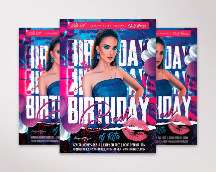 25 BIRTHDAY BASH - PREMIUM PSD FLYER TEMPLATE 25 BIRTHDAY BASH - PREMIUM PSD FLYER TEMPLATE