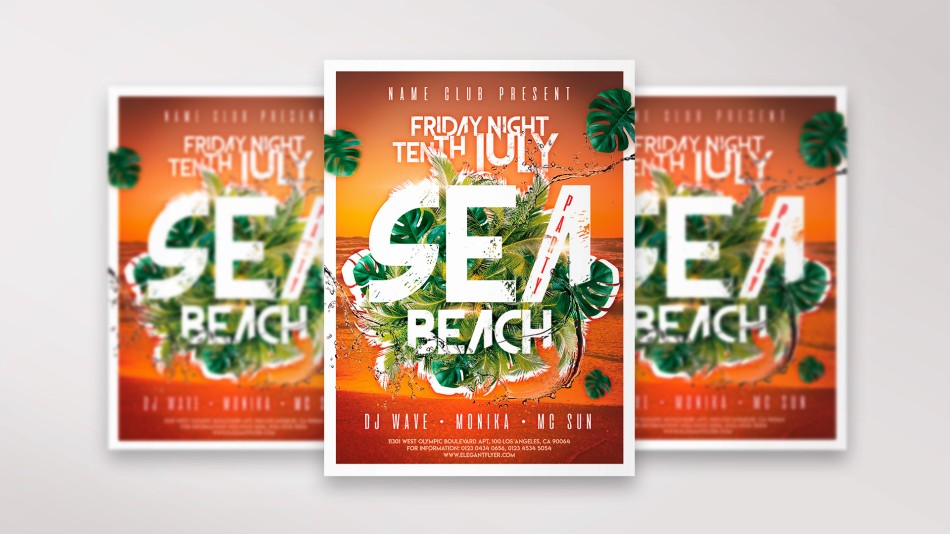 Sea Beach Party PSD Flyer Template 24 Sea Beach Party PSD Flyer Template 24