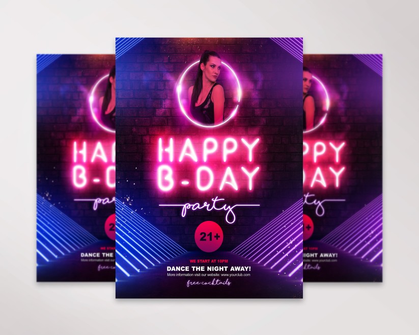 HAPPY B-DAY PARTY – PREMIUM PSD FLYER TEMPLATE 037 HAPPY B-DAY PARTY – PREMIUM PSD FLYER TEMPLATE 037
