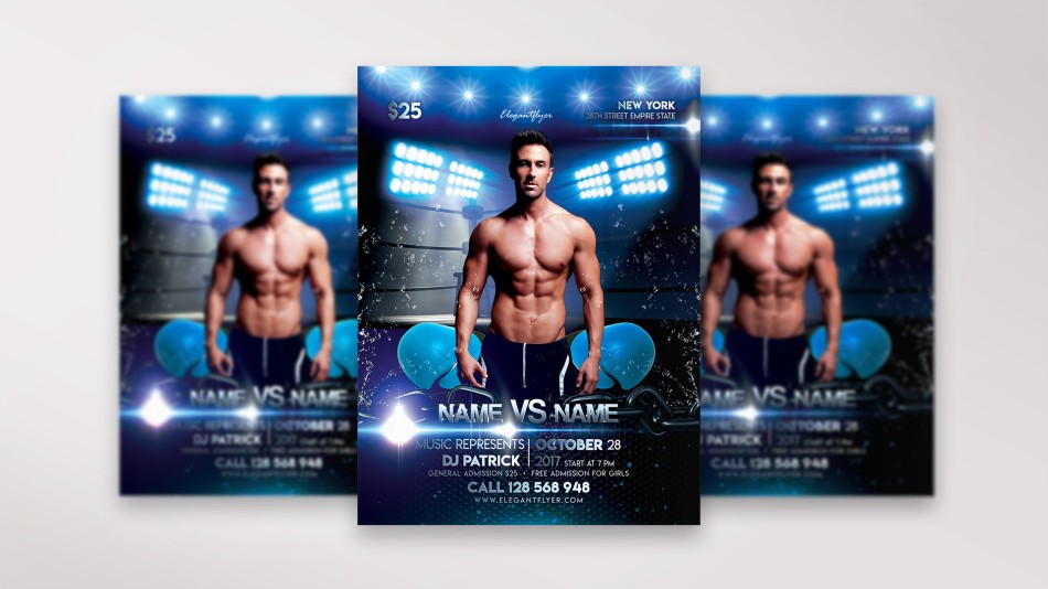 Boxing Tournament Flyer PSD Template Boxing Tournament Flyer PSD Template