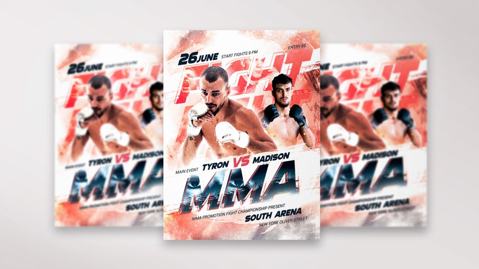 MMA Fight PSD Flyer Template MMA Fight PSD Flyer Template
