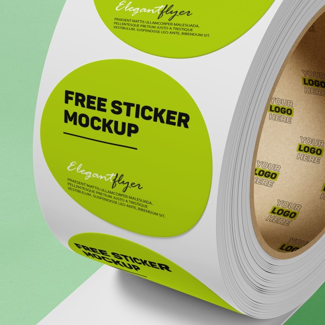 Free Sticker Mockup in PSD Free Sticker Mockup in PSD