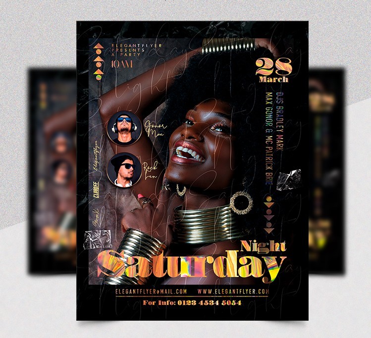 Saturday Night – Free Flyer PSD Template Saturday Night – Free Flyer PSD Template