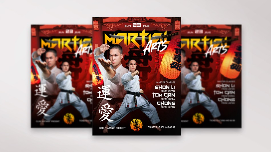 stylish martial arts free flyer PSD stylish martial arts free flyer PSD