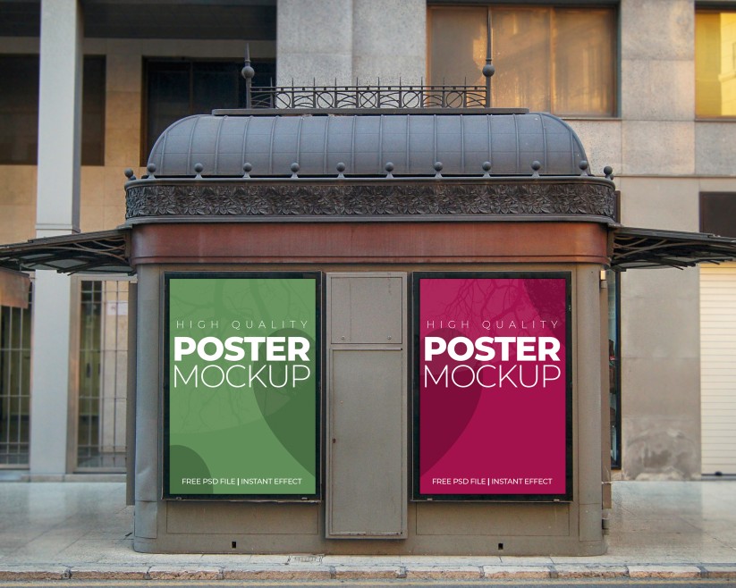 Free Two urban posters mockup Free Two urban posters mockup
