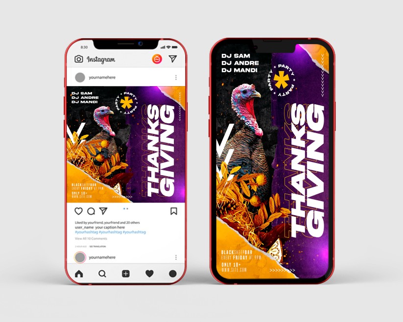 Thanksgiving Party – Free Instagram Stories Template in PSD + Post Template Thanksgiving Party – Free Instagram Stories Template in PSD + Post Template