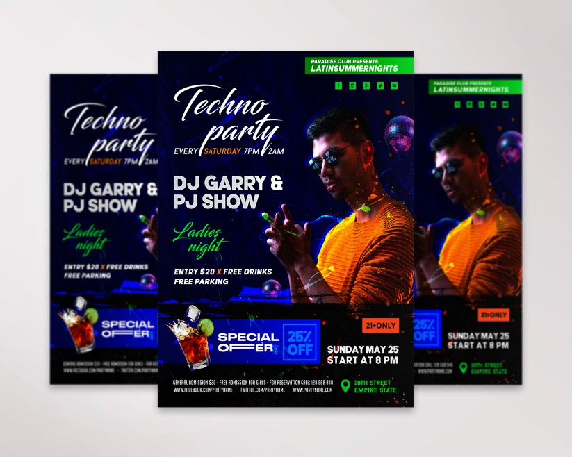 dark dj party flyer psd template dark dj party flyer psd template