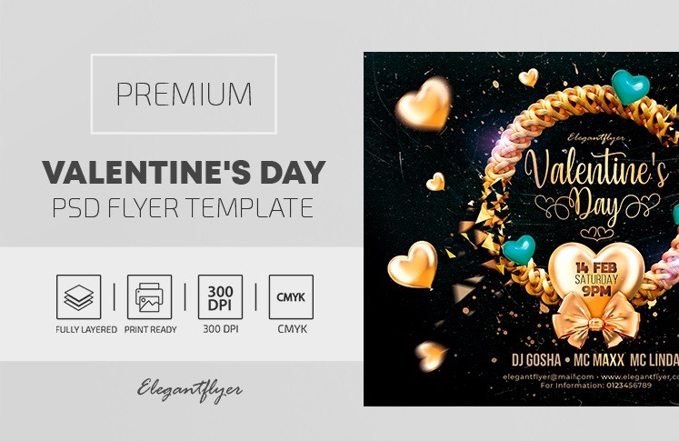 Valentine’s Day – Premium PSD Flyer Template 034 Valentine’s Day – Premium PSD Flyer Template 034