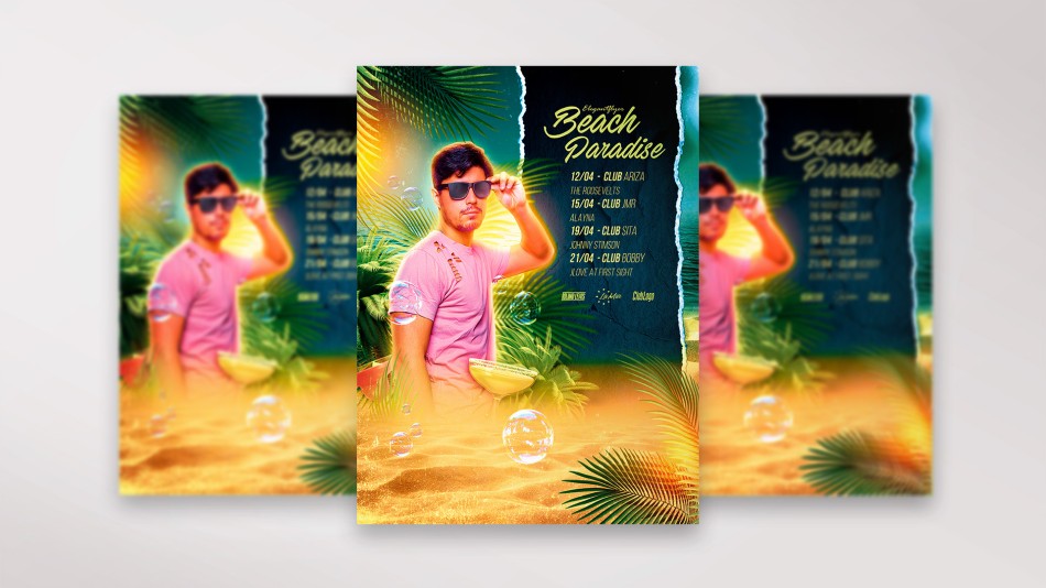 Beach Paradise PSD Flyer Template 21 Beach Paradise PSD Flyer Template 21