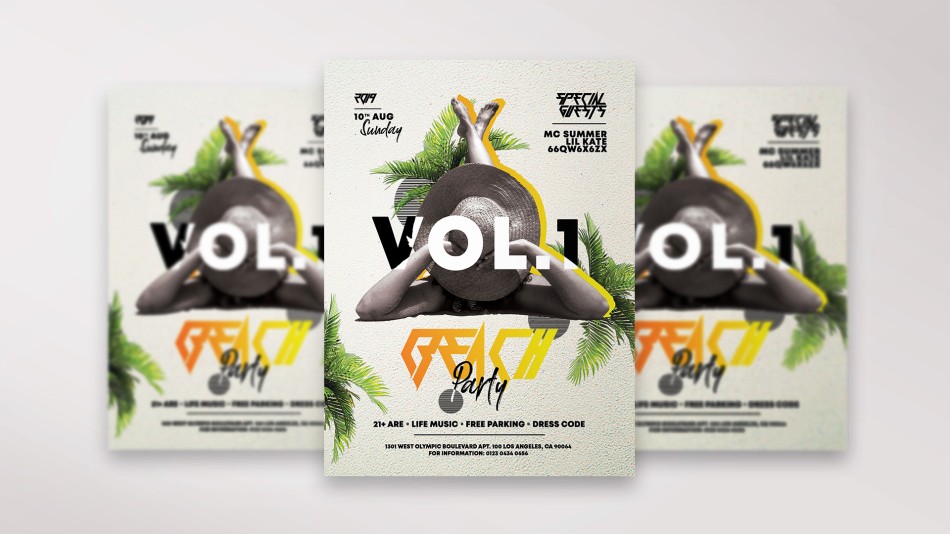 Beach Party Free Flyer Template in PSD 9 Beach Party Free Flyer Template in PSD 9