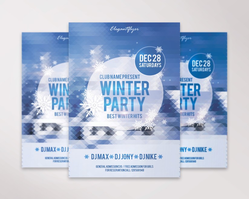 5 Free Winter Party Flyer PSD Template 5 Free Winter Party Flyer PSD Template